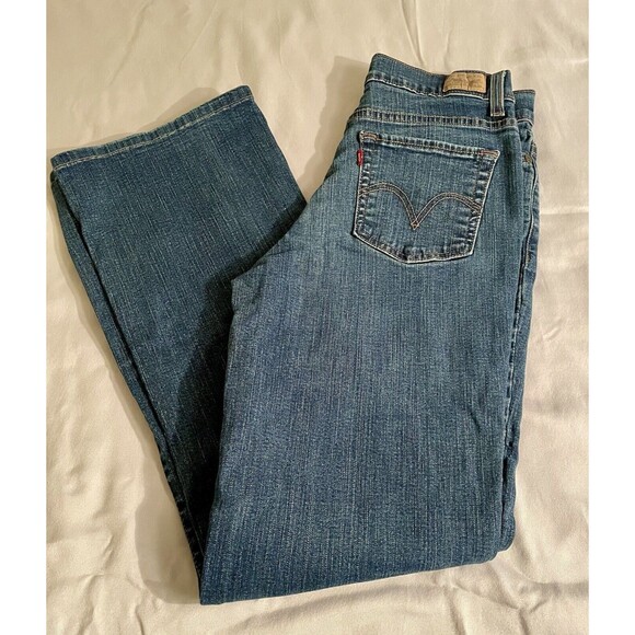 Levi's 512 Womens Size 8M Perfectly Slimming Bootcut Mid Rise Blue Jeans - Picture 1 of 8